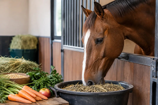 Praktische voedingstips voor paarden op boxrust