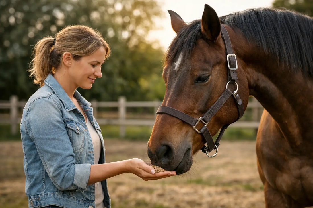 Pferd entspannt füttern bei Stress