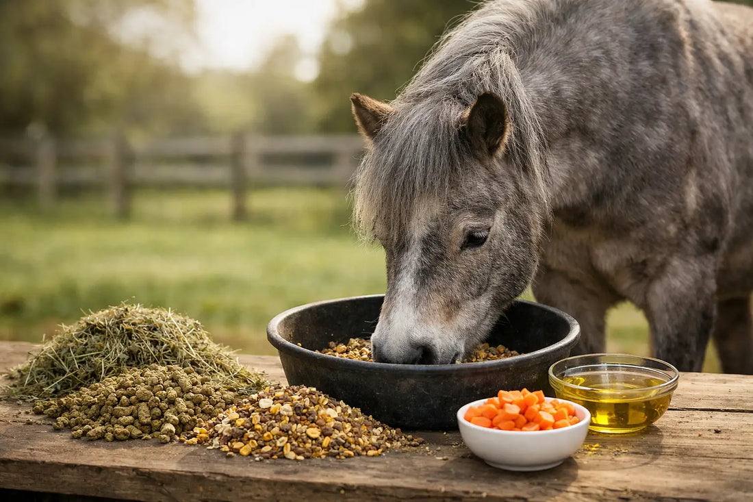 Voorbeeld rantsoen voor oudere pony in balans
