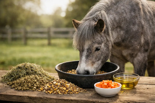 Voorbeeld rantsoen voor oudere pony in balans